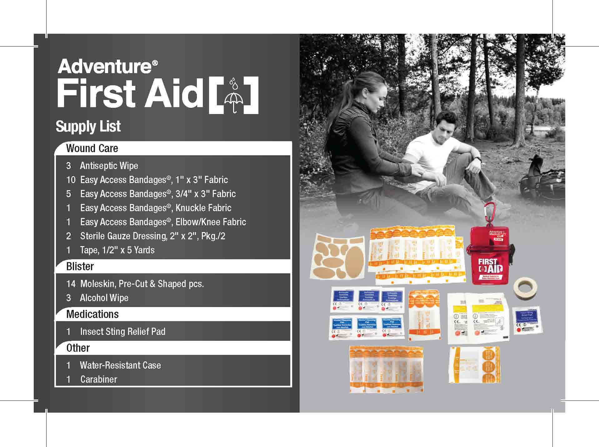 ADVENTURE FIRST AID .5 TIN (BENZOCAINE, ALCOHOL, BENZALKONIUM CHLORIDE) KIT [TENDER CORPORATION]